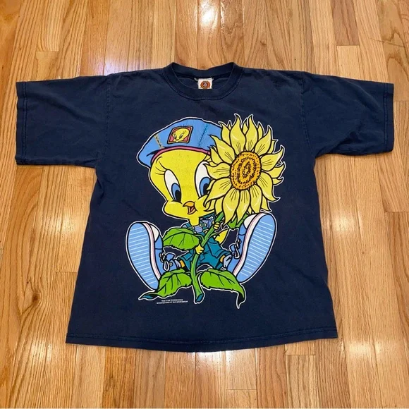 トップス vintage tweety T-shirt Vintage Tweety Bird Warner Bros T-Shirt Medium Looney Tunes
